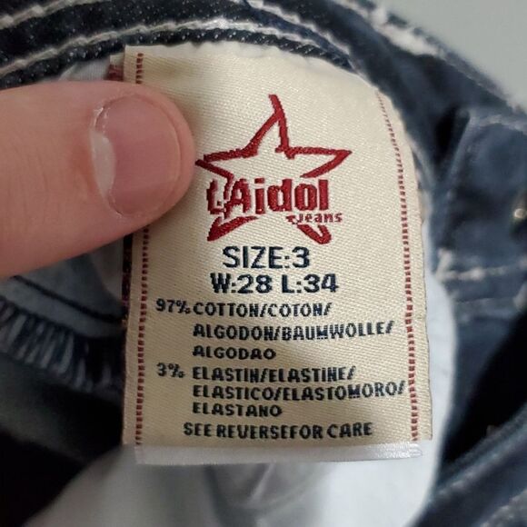 L.a Idol 28x34 Dark Wash Size 3 Boot Cut Jeans - Picture 6 of 7